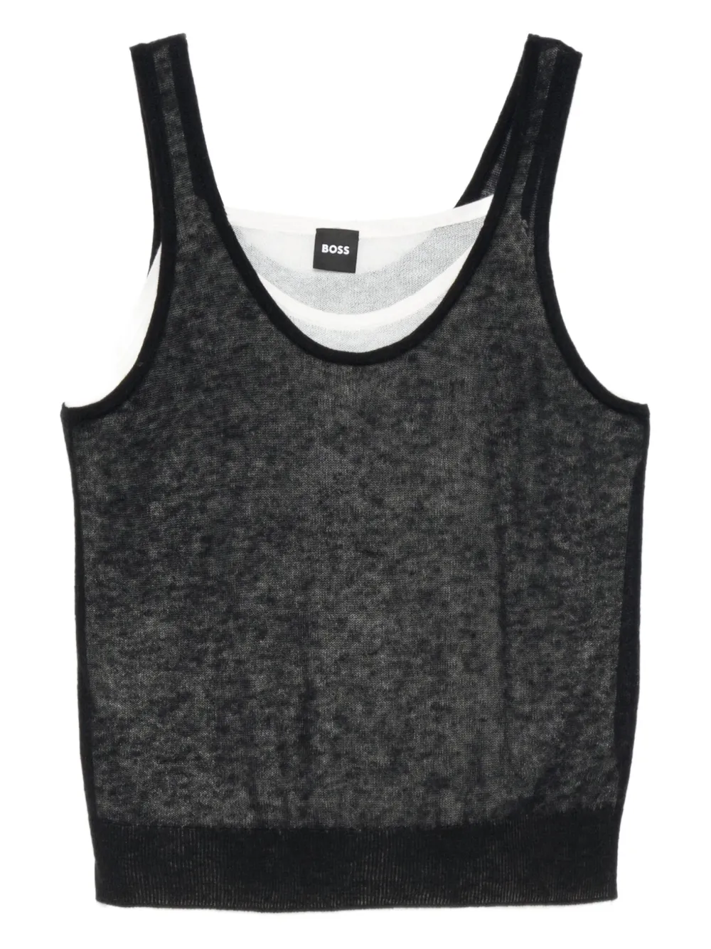 Двухслойный прозрачный топ BOSS, черный
Двухслойный прозрачный топ BOSS, черный