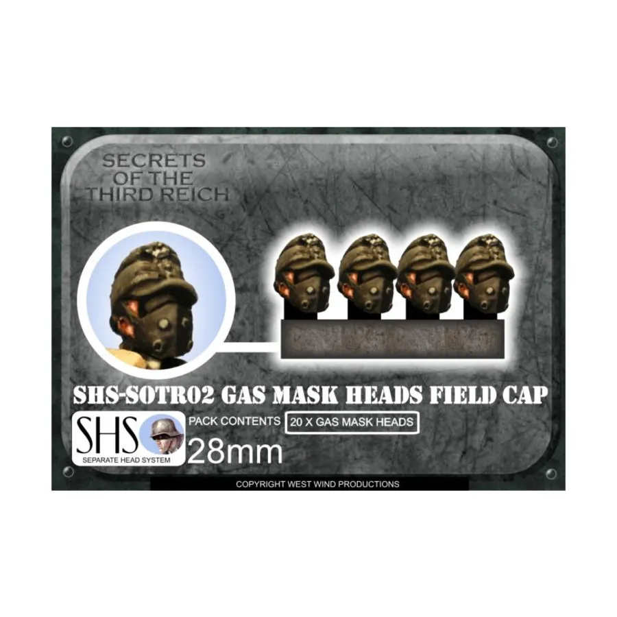 Немецкие головы в противогазах и кепках, Secrets of the Third Reich 1949 - Separate Heads System (28mm)
Немецкие головы в противогазах и кепках, Secrets of the Third Reich 1949 - Separate Heads System (28mm)