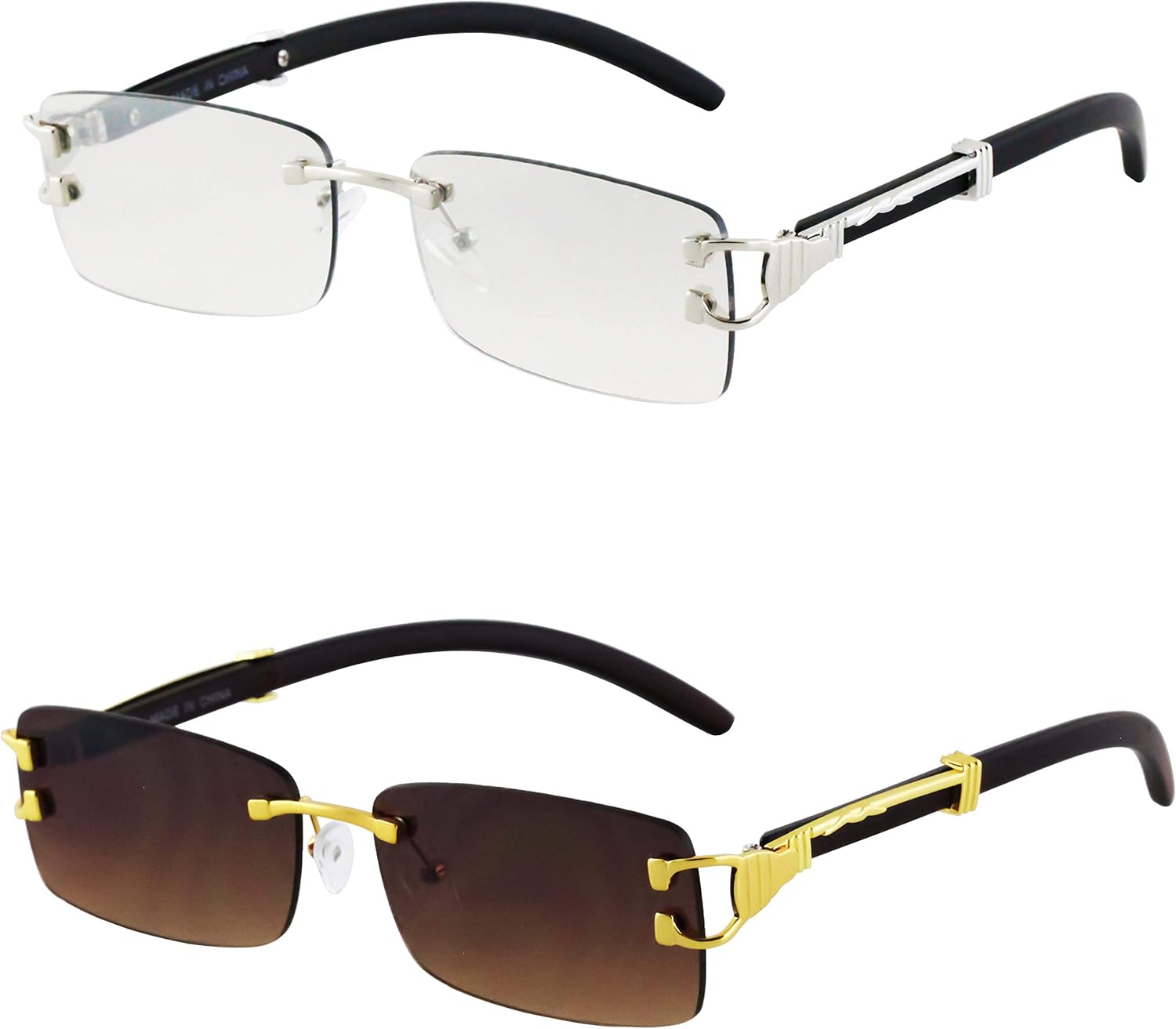 Безупречные - Мужские модные золотистые стильные очки с прозрачными линзами, прямоугольные, в стиле ретро, без оправы, солнцезащитные очки для женщин FLAWLESS EYEWEAR, Silver/Clear and Brown
Безупречные - Мужские модные золотистые стильные очки с прозрачными линзами, прямоугольные, в стиле ретро, без оправы, солнцезащитные очки для женщин FLAWLESS EYEWEAR, Silver/Clear and Brown