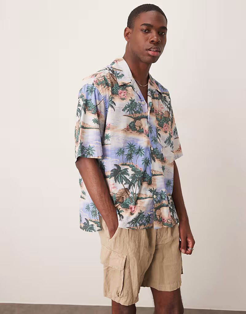 Рубашка с короткими рукавами и принтом курортного острова GANT синего цвета
Рубашка с короткими рукавами и принтом курортного острова GANT синего цвета