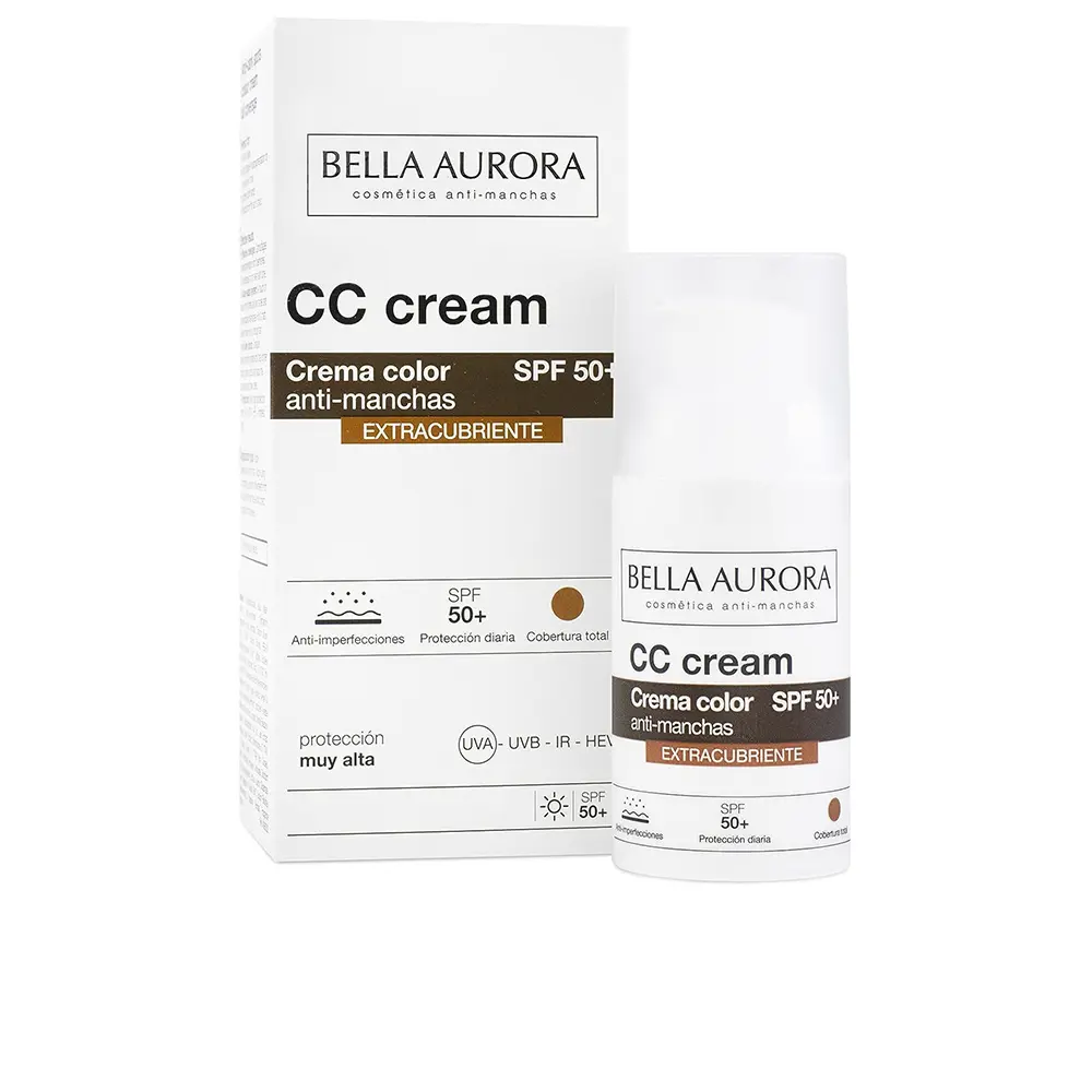 Cc крем Cc cream anti-manchas extracubriente spf50+ Bella Aurora, 30 мл.
Cc крем Cc cream anti-manchas extracubriente spf50+ Bella Aurora, 30 мл.