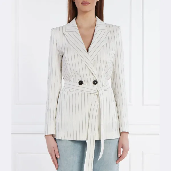 Элегантный льняной жакет-менеджер приталенного кроя Marella, белый
Элегантный льняной жакет-менеджер приталенного кроя Marella, белый