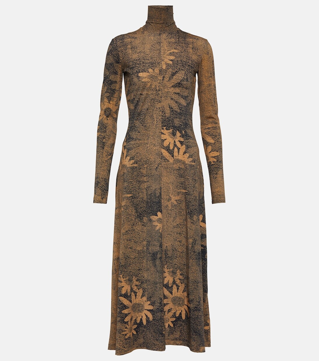 Платье миди с цветочным принтом Mm6 Maison Margiela, коричневый 
Платье миди с цветочным принтом Mm6 Maison Margiela, коричневый