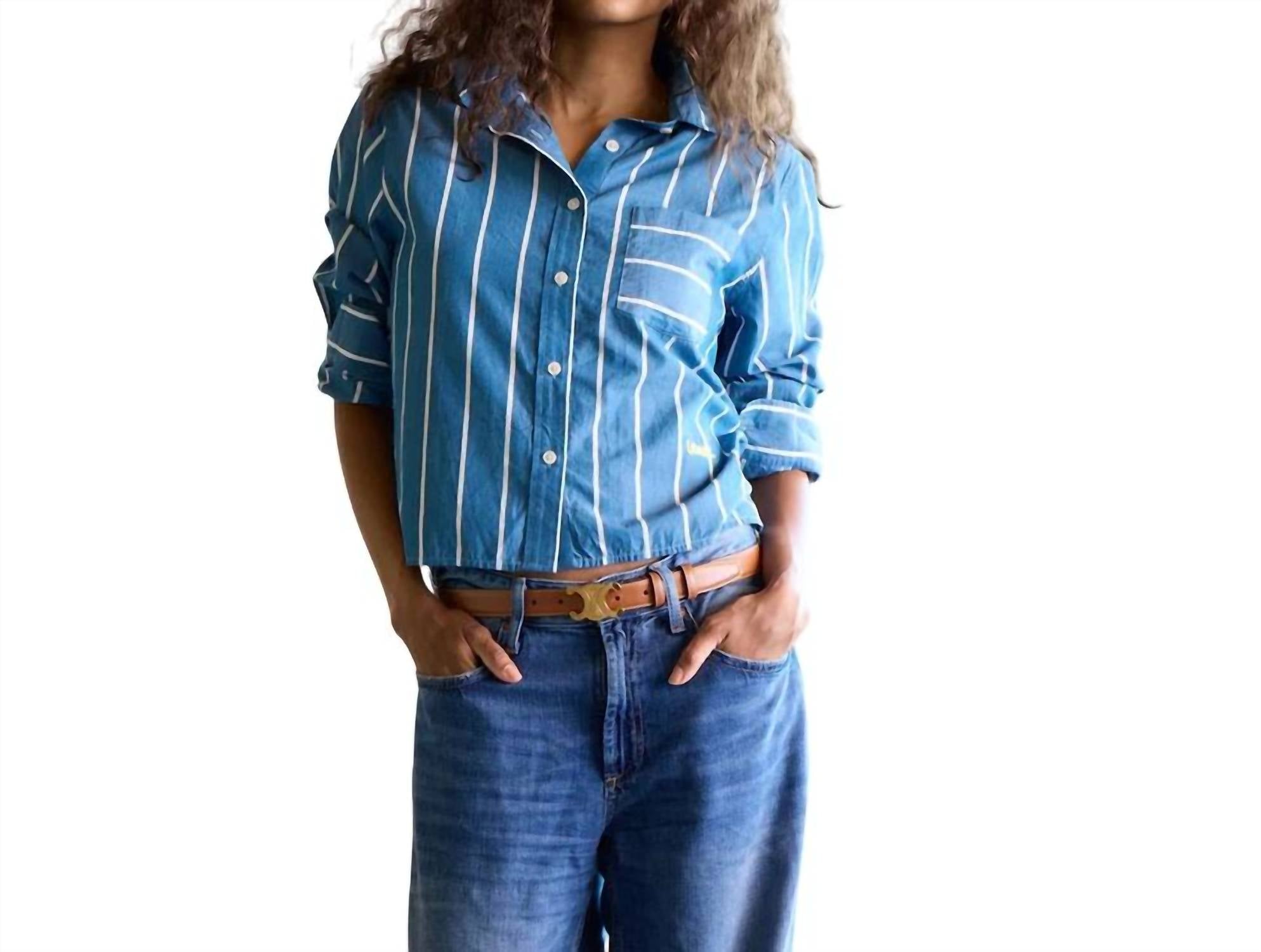 Рубашка Джоуи в Эгейском/белом цвете KERRI ROSENTHAL
Рубашка Джоуи в Эгейском/белом цвете KERRI ROSENTHAL