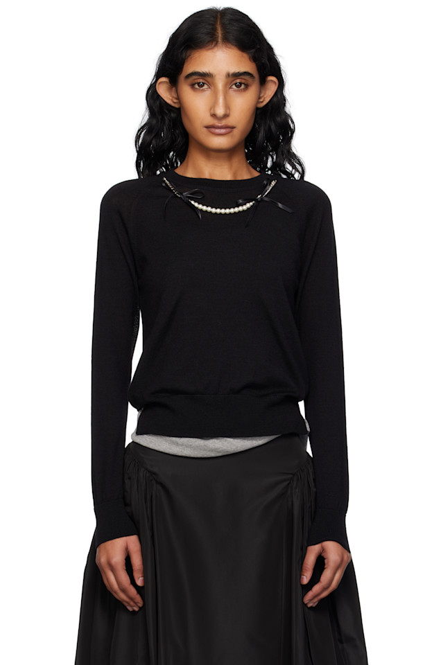 Классический тонкий вязаный свитер с длинным рукавом Simone Rocha, мультиколор
Классический тонкий вязаный свитер с длинным рукавом Simone Rocha, мультиколор