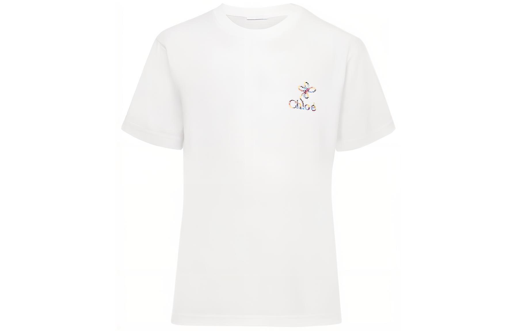 Футболка с вышитым логотипом Chloé, белая
Футболка с вышитым логотипом Chloé, белая