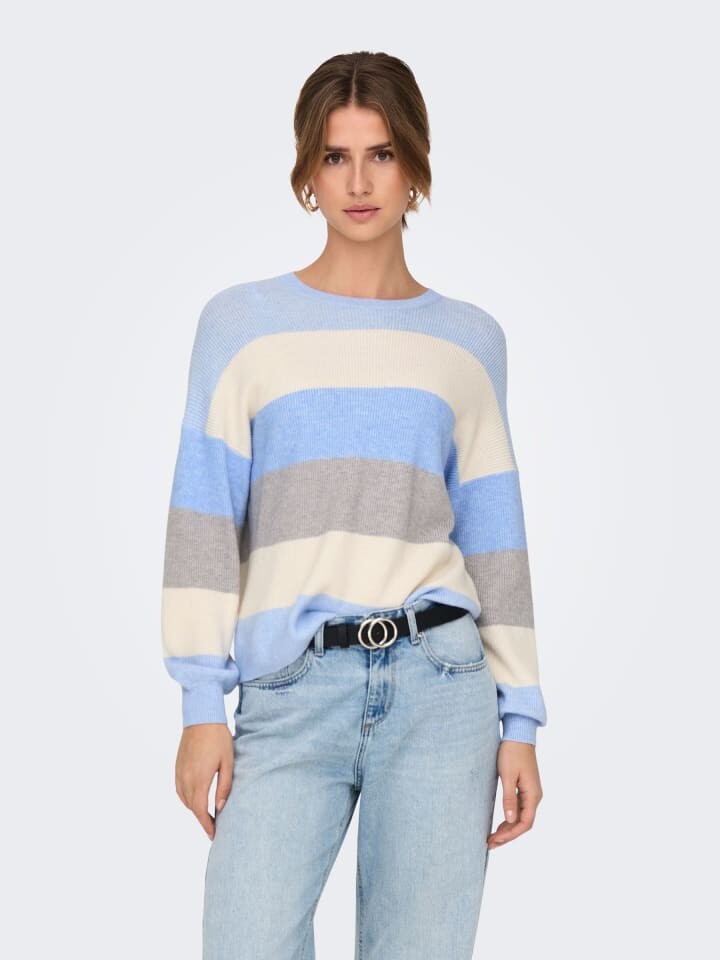 Пуловер ONLY Gerippter Strickpullover mit Tiefen Schulter und Weite Ärmeln, синий
Пуловер ONLY Gerippter Strickpullover mit Tiefen Schulter und Weite Ärmeln, синий