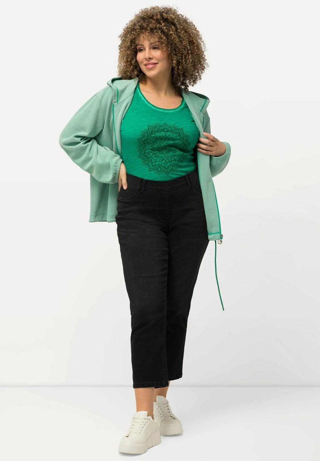 Джеггинсы SIENNA CROP STRETCH Ulla Popken, черный 
Джеггинсы SIENNA CROP STRETCH Ulla Popken, черный