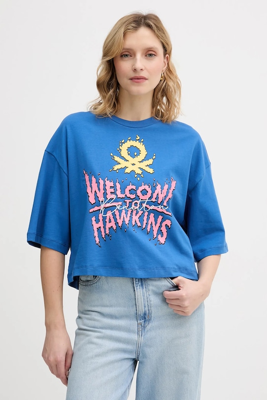 Хлопковая футболка x «очень странные дела» United Colors of Benetton, синий
Хлопковая футболка x «очень странные дела» United Colors of Benetton, синий