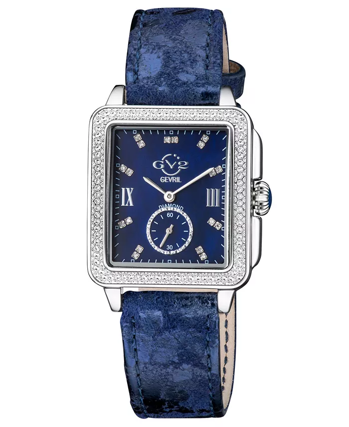 Женские часы Bari Tortoise с кварцевым механизмом Swiss Quartz, инкрустированные бриллиантами, на синем ремешке из натуральной кожи ручной работы, размер 34 мм x 30 мм GV2 by Gevril, Серебристый, Женские часы Bari Tortoise с кварцевым механизмом Swiss Qua
Женские часы Bari Tortoise с кварцевым механизмом Swiss Quartz, инкрустированные бриллиантами, на синем ремешке из натуральной кожи ручной работы, размер 34 мм x 30 мм GV2 by Gevril, Серебристый, Женские часы Bari Tortoise с кварцевым механизмом Swiss Qua