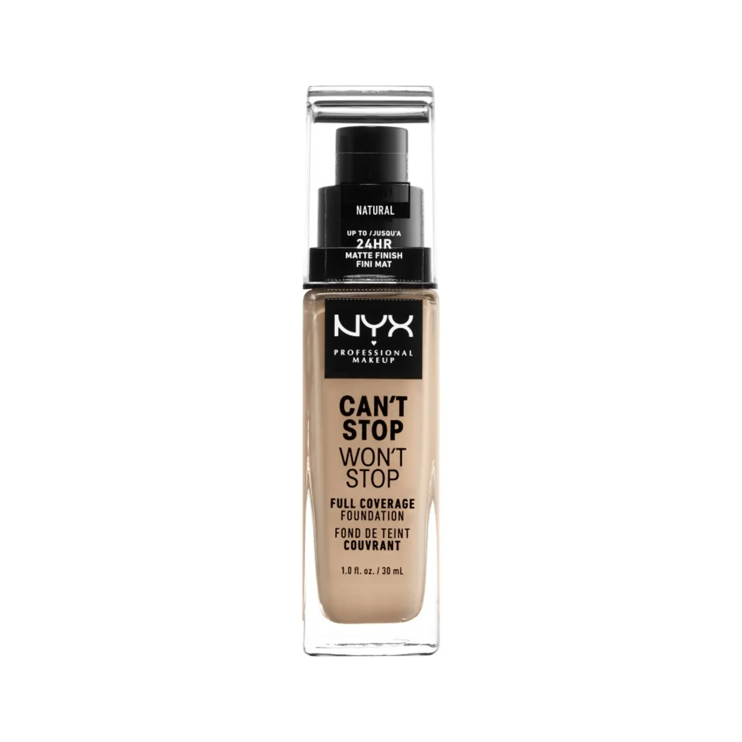 Натуральный жидкий тональный крем для лица Nyx Professional Makeup Can'T Stop Won'T Stop, 30 мл
Натуральный жидкий тональный крем для лица Nyx Professional Makeup Can'T Stop Won'T Stop, 30 мл