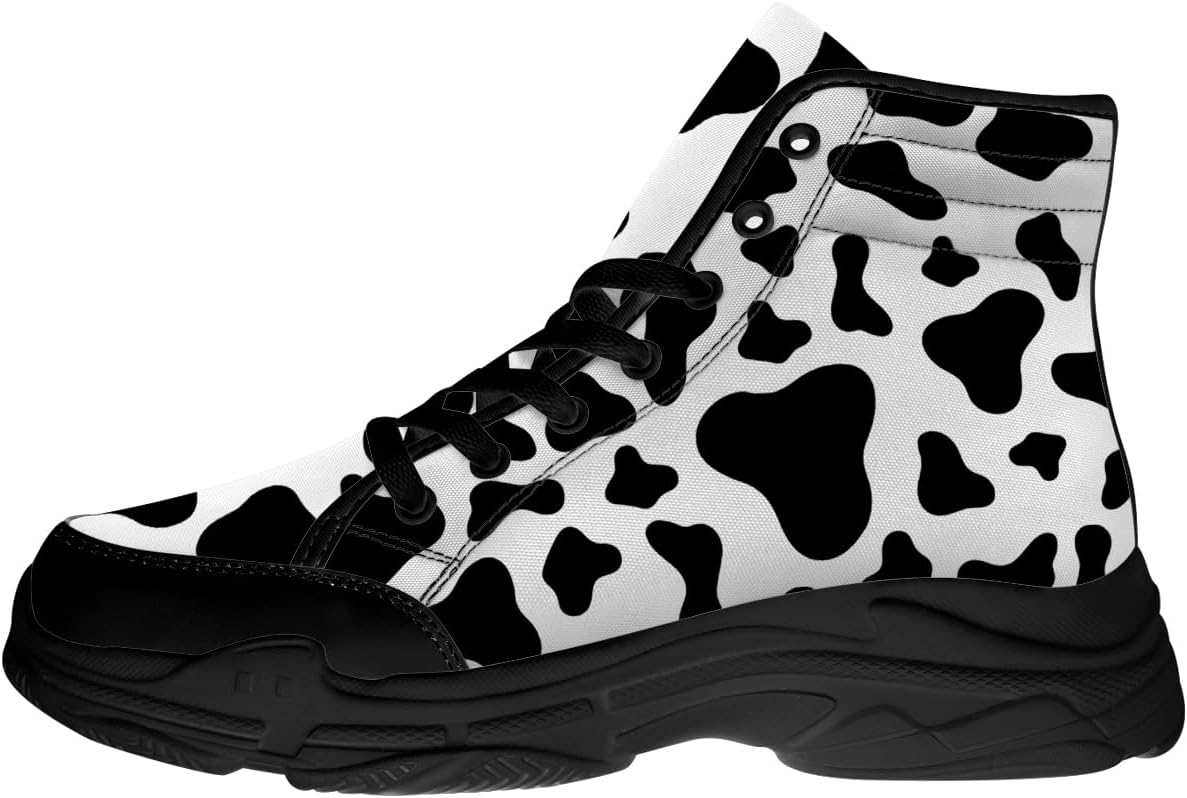 Кроссовки на высокой подошве с принтом коровы Quorax для женщин и мужчин, с шнуровкой, из хлопка, подарок для нее и для него, белый/черный
Кроссовки на высокой подошве с принтом коровы Quorax для женщин и мужчин, с шнуровкой, из хлопка, подарок для нее и для него, белый/черный