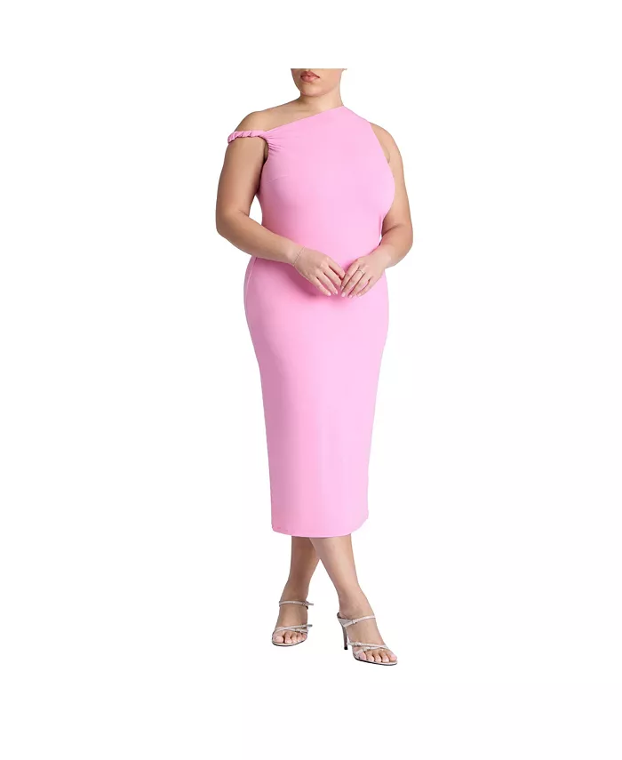 Женское платье миди с перекрученной деталью ELOQUII, розовый
Женское платье миди с перекрученной деталью ELOQUII, розовый