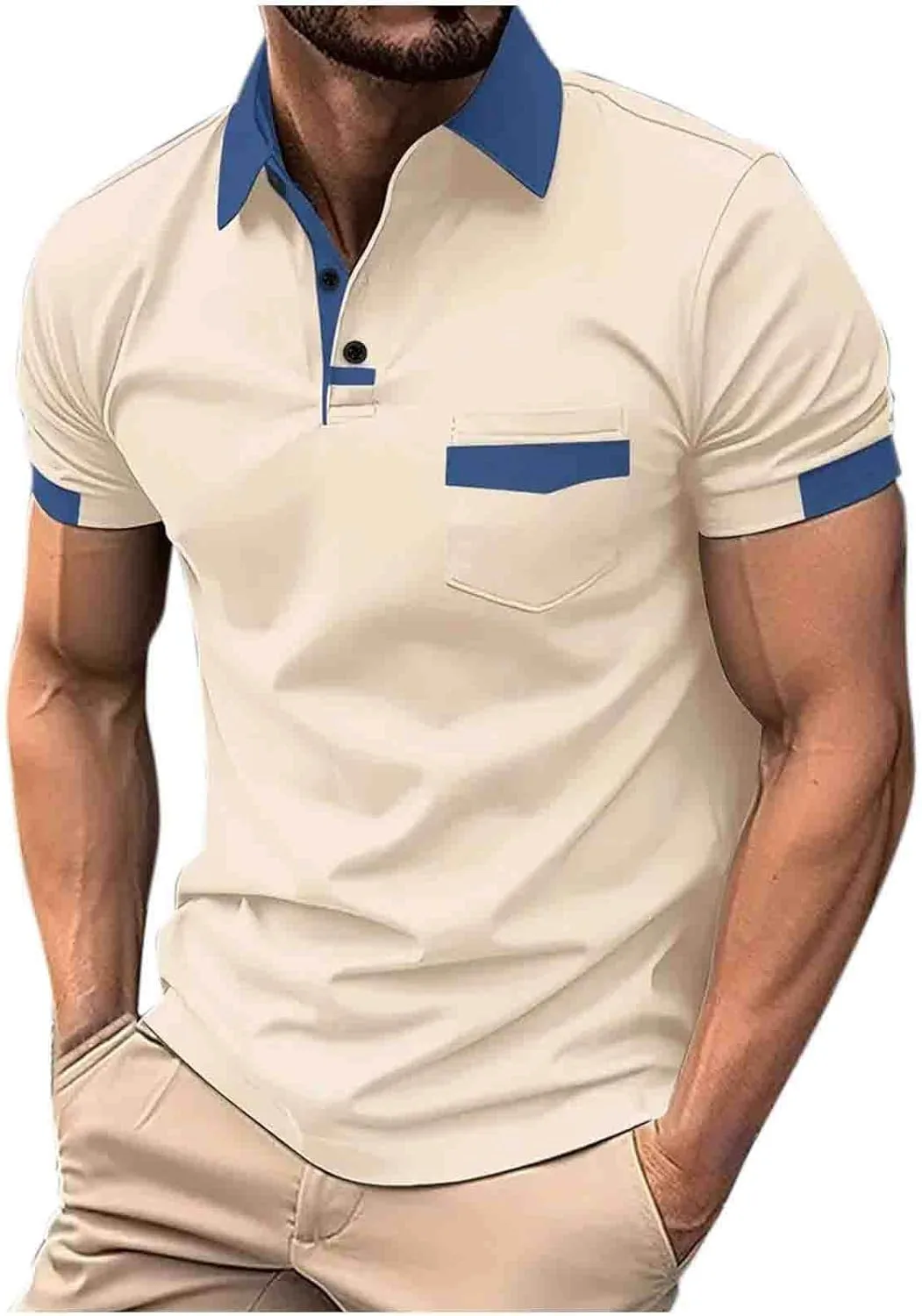 Мужская поло с коротким рукавом, цветной блок, slim fit, с нагрудным карманом
Мужская поло с коротким рукавом, цветной блок, slim fit, с нагрудным карманом