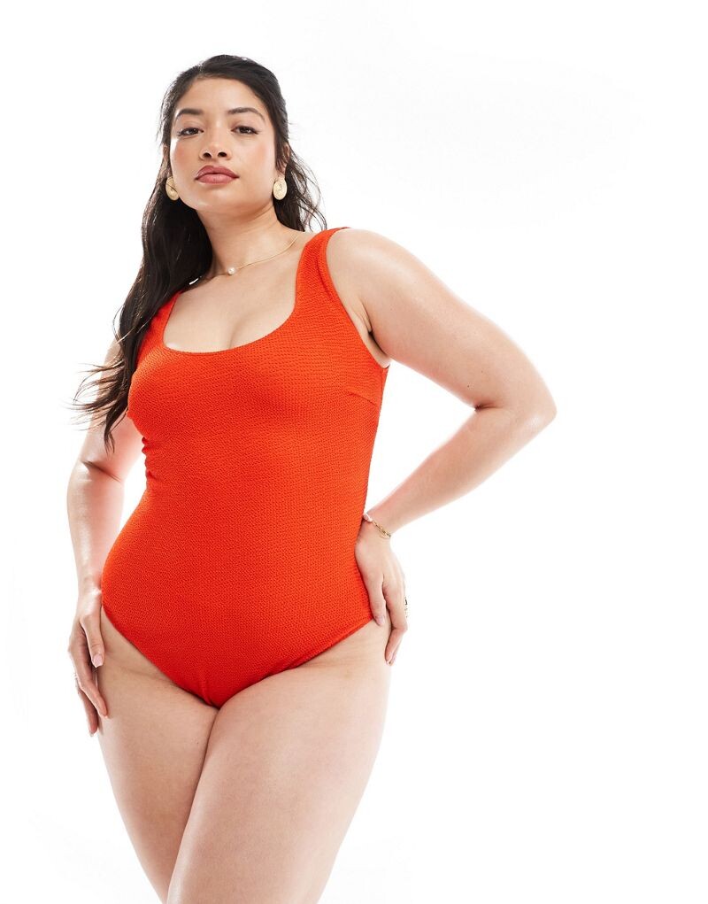 Томатно-красный жатый купальник с высоким воротником и низкой спиной ASOS DESIGN Curve ASOS
Томатно-красный жатый купальник с высоким воротником и низкой спиной ASOS DESIGN Curve ASOS