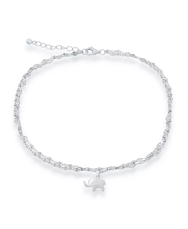 Двойная серебряная зеркальная цепочка с браслетом на лодыжку в форме слона Simona, silver
Двойная серебряная зеркальная цепочка с браслетом на лодыжку в форме слона Simona, silver