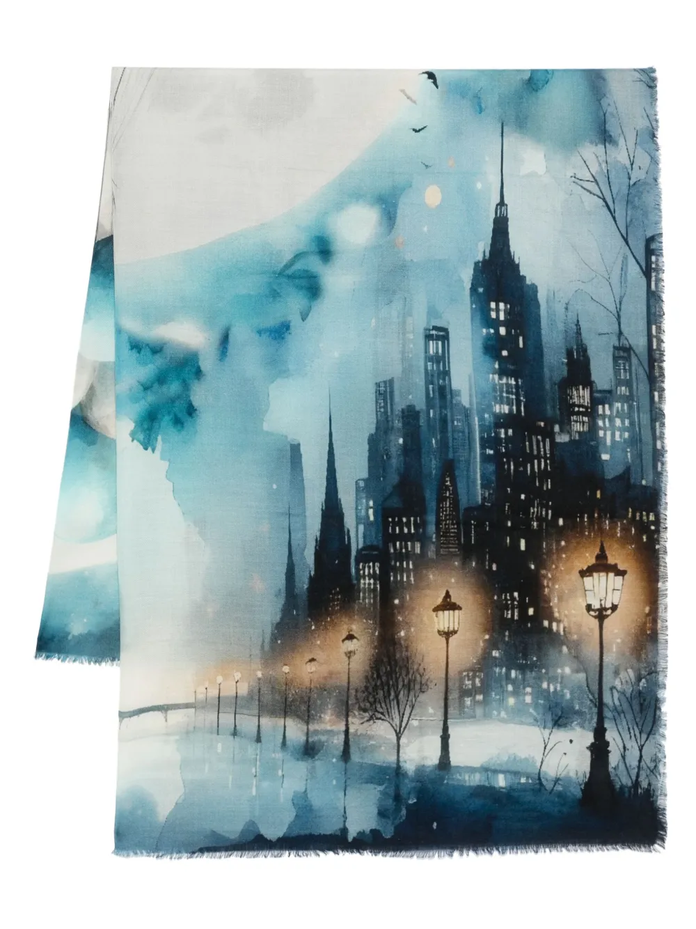 Шарф с городским пейзажем D'aniello, синий
Шарф с городским пейзажем D'aniello, синий