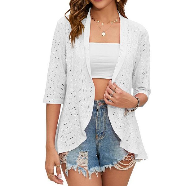 Женский летний кардиган с 3/4 рукавом и открытым передом Yesfashion, White
Женский летний кардиган с 3/4 рукавом и открытым передом Yesfashion, White