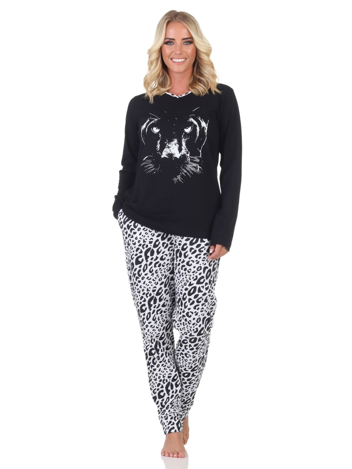 NORMANN Пижама с длинными рукавами, брюки для сна, с животным принтом, больших размеров, темно-серый цвет
NORMANN Пижама с длинными рукавами, брюки для сна, с животным принтом, больших размеров, темно-серый цвет