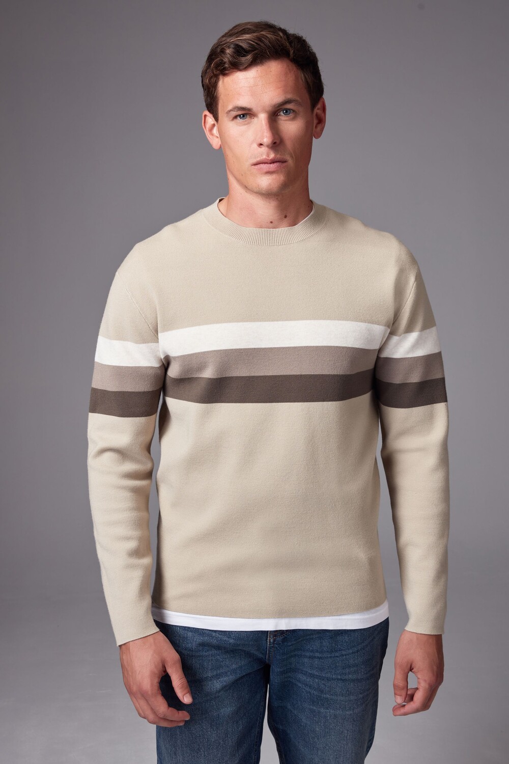 100% хлопок, джемпер в горизонтальную полоску Next, нейтральный
100% хлопок, джемпер в горизонтальную полоску Next, нейтральный