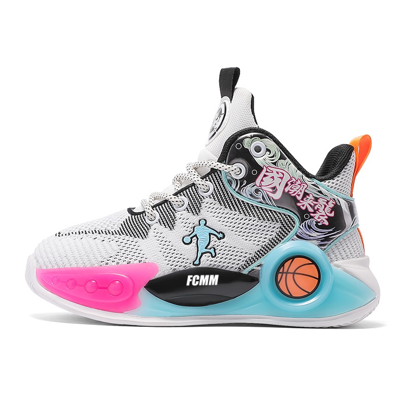 Баскетбольные кроссовки с противоскользящей подошвой, износостойкие, детские FCMM, черный/белый 
Баскетбольные кроссовки с противоскользящей подошвой, износостойкие, детские FCMM, черный/белый