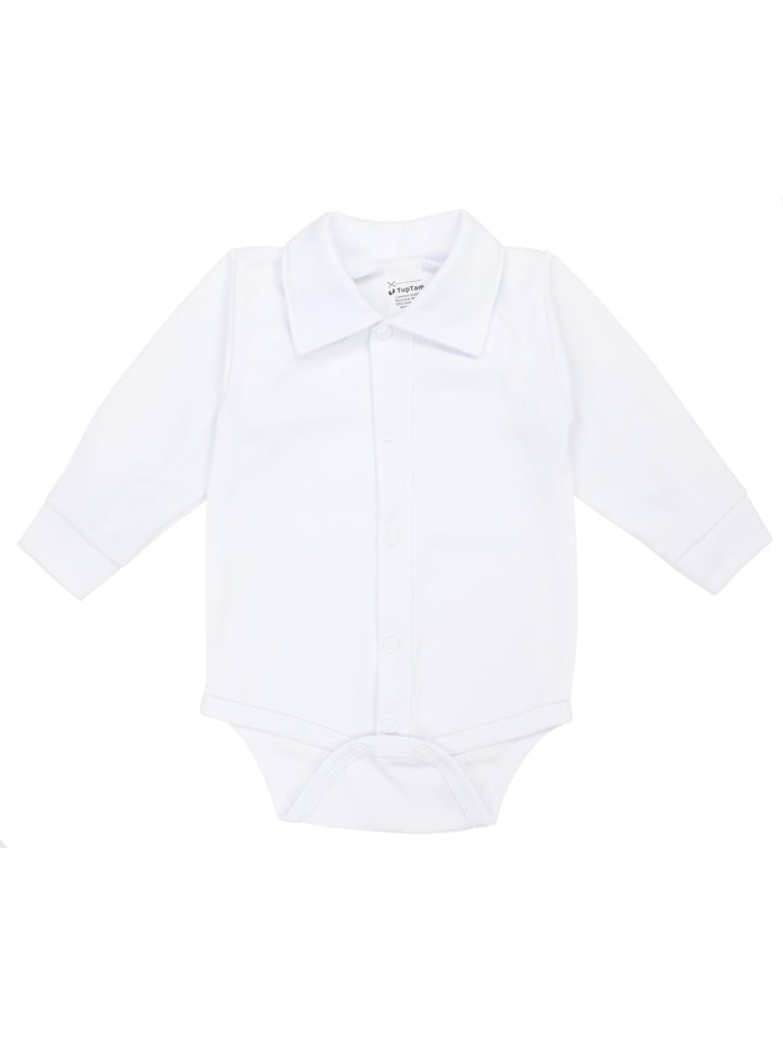 TupTam Детский боди для мальчика с длинными/короткими рукавами и воротником, белого цвета
TupTam Детский боди для мальчика с длинными/короткими рукавами и воротником, белого цвета