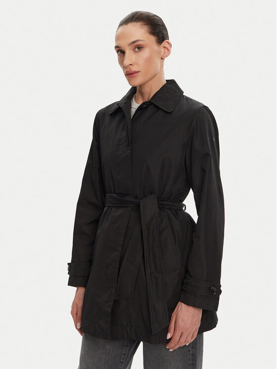 Пальто прямого кроя W5520N T3111 F9000 Geox, черный 
Пальто прямого кроя W5520N T3111 F9000 Geox, черный