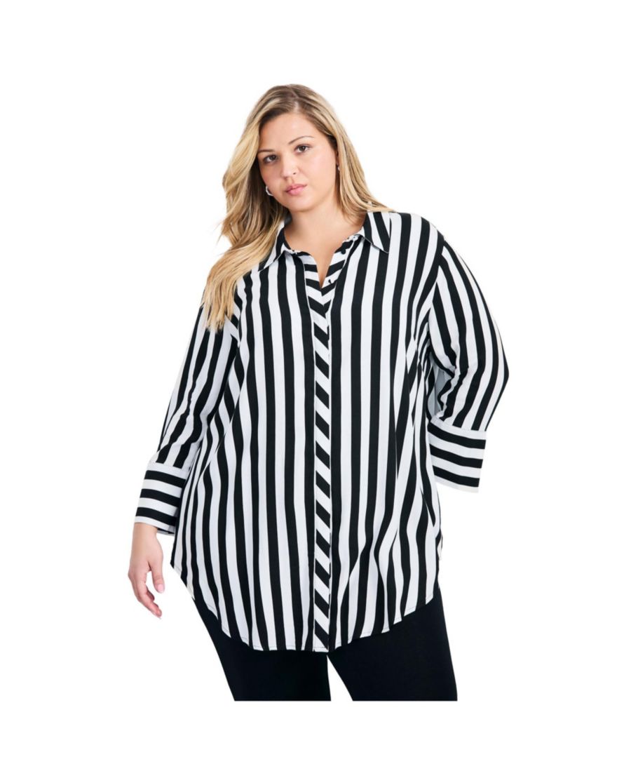 Женская рубашка в линейное удлиненное полосатое плетение AVENUE, Black white
Женская рубашка в линейное удлиненное полосатое плетение AVENUE, Black white