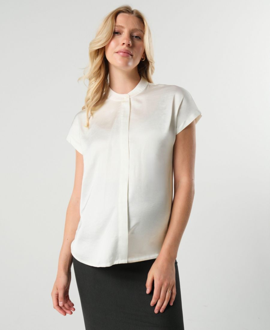 Атласная блузка с коротким рукавом для беременных со скрытой молнией для кормления MARION, Cream
Атласная блузка с коротким рукавом для беременных со скрытой молнией для кормления MARION, Cream