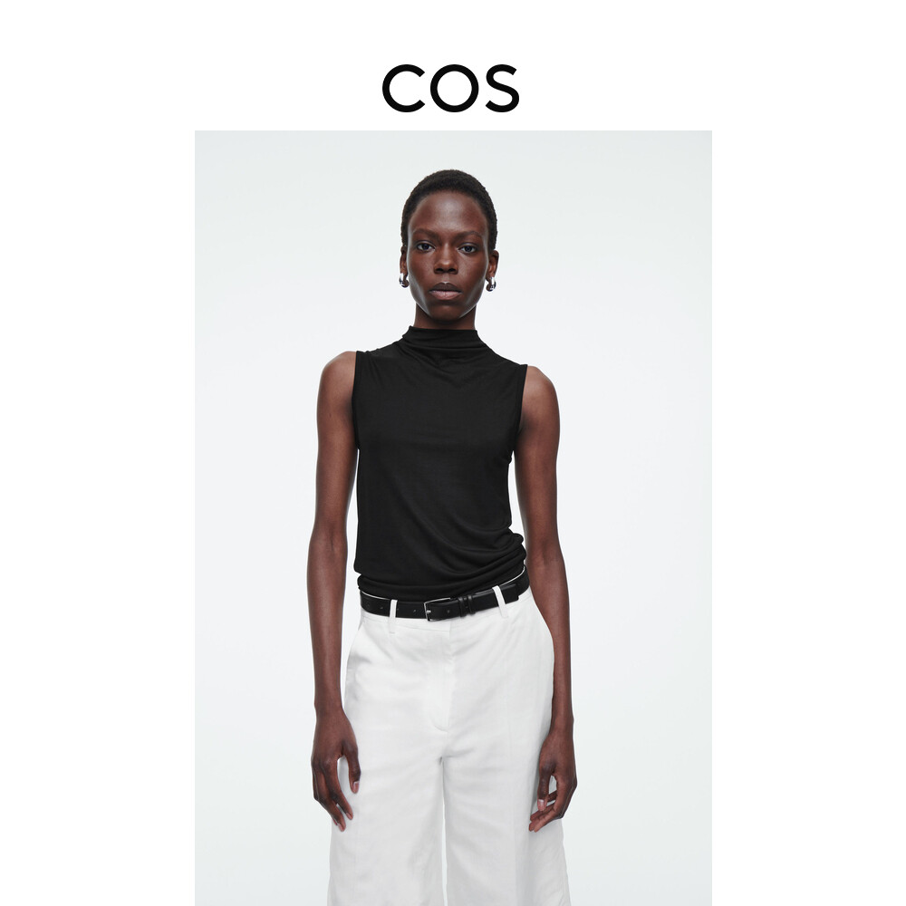 Женский вязаный жилет Cos с высоким воротником, черный
Женский вязаный жилет Cos с высоким воротником, черный