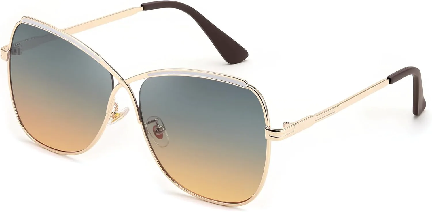 Женские милые солнцезащитные очки FEISEDY с увеличенным оверсайзом в форме бабочки и крестообразным дизайном, модель B2738, Golden Frame & Green Orange Lens
Женские милые солнцезащитные очки FEISEDY с увеличенным оверсайзом в форме бабочки и крестообразным дизайном, модель B2738, Golden Frame & Green Orange Lens