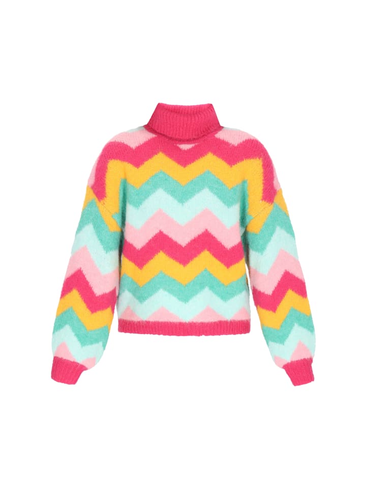 Женский свитер розового цвета с разноцветными вставками IZIA
Женский свитер розового цвета с разноцветными вставками IZIA