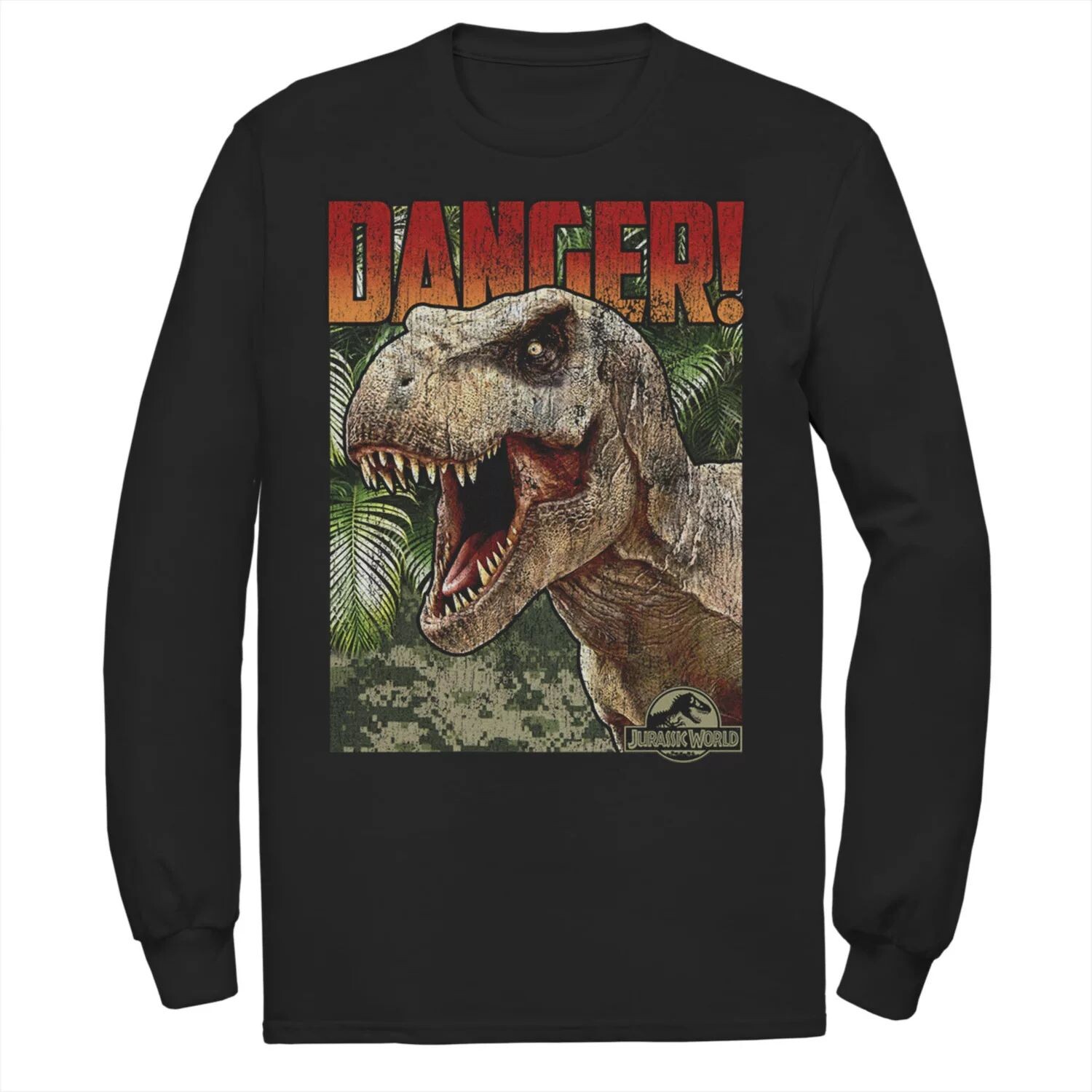 Мужская футболка с длинными рукавами и графическим плакатом «Мир Юрского периода Danger T-Rex» Licensed Character, черный
Мужская футболка с длинными рукавами и графическим плакатом «Мир Юрского периода Danger T-Rex» Licensed Character, черный
