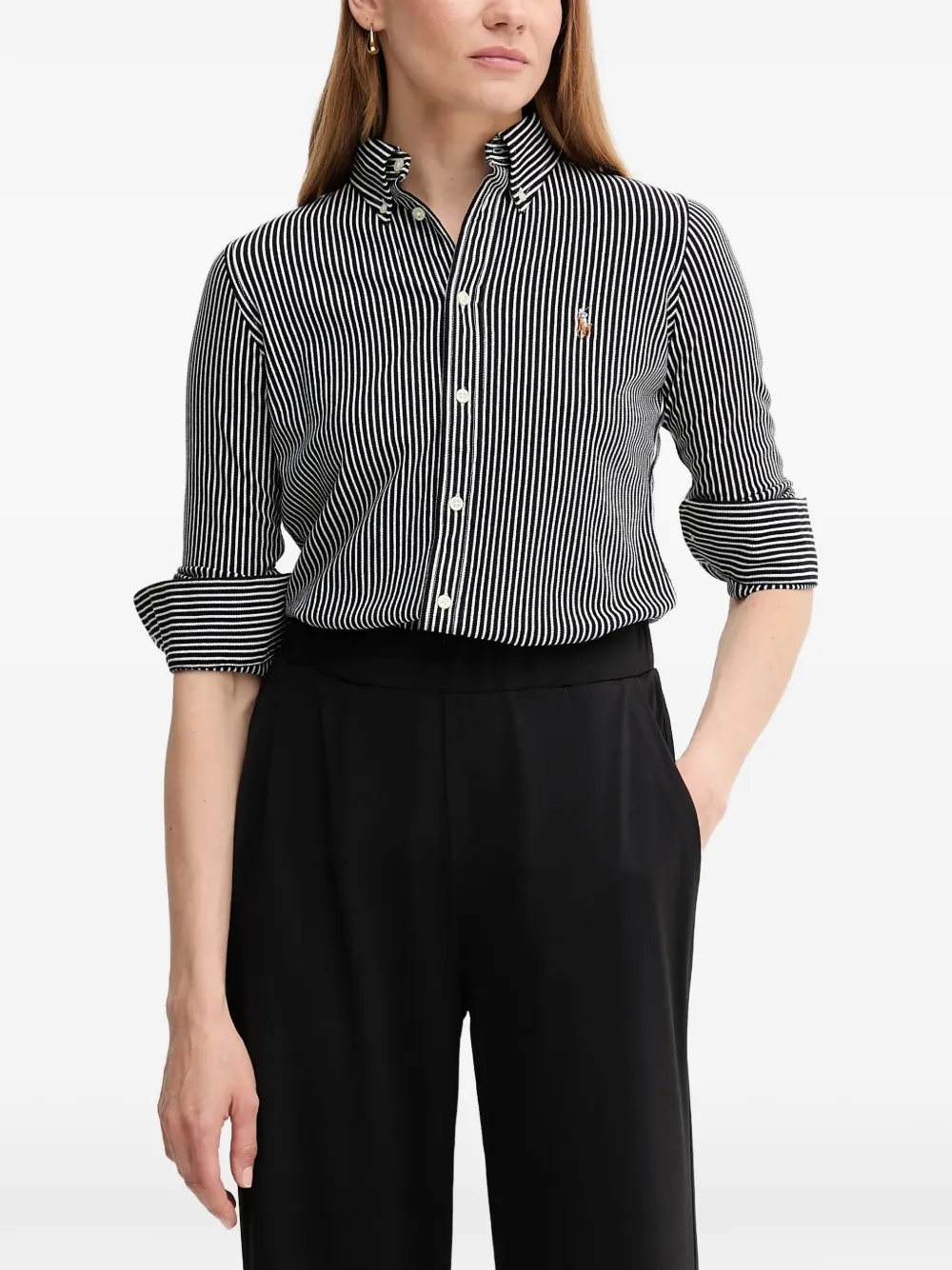 Полосатая рубашка на пуговицах Polo Ralph Lauren, черный
Полосатая рубашка на пуговицах Polo Ralph Lauren, черный