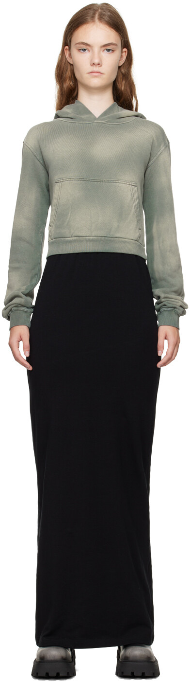 Платье-худи с капюшоном зеленого и черного цветов We11done
Платье-худи с капюшоном зеленого и черного цветов We11done