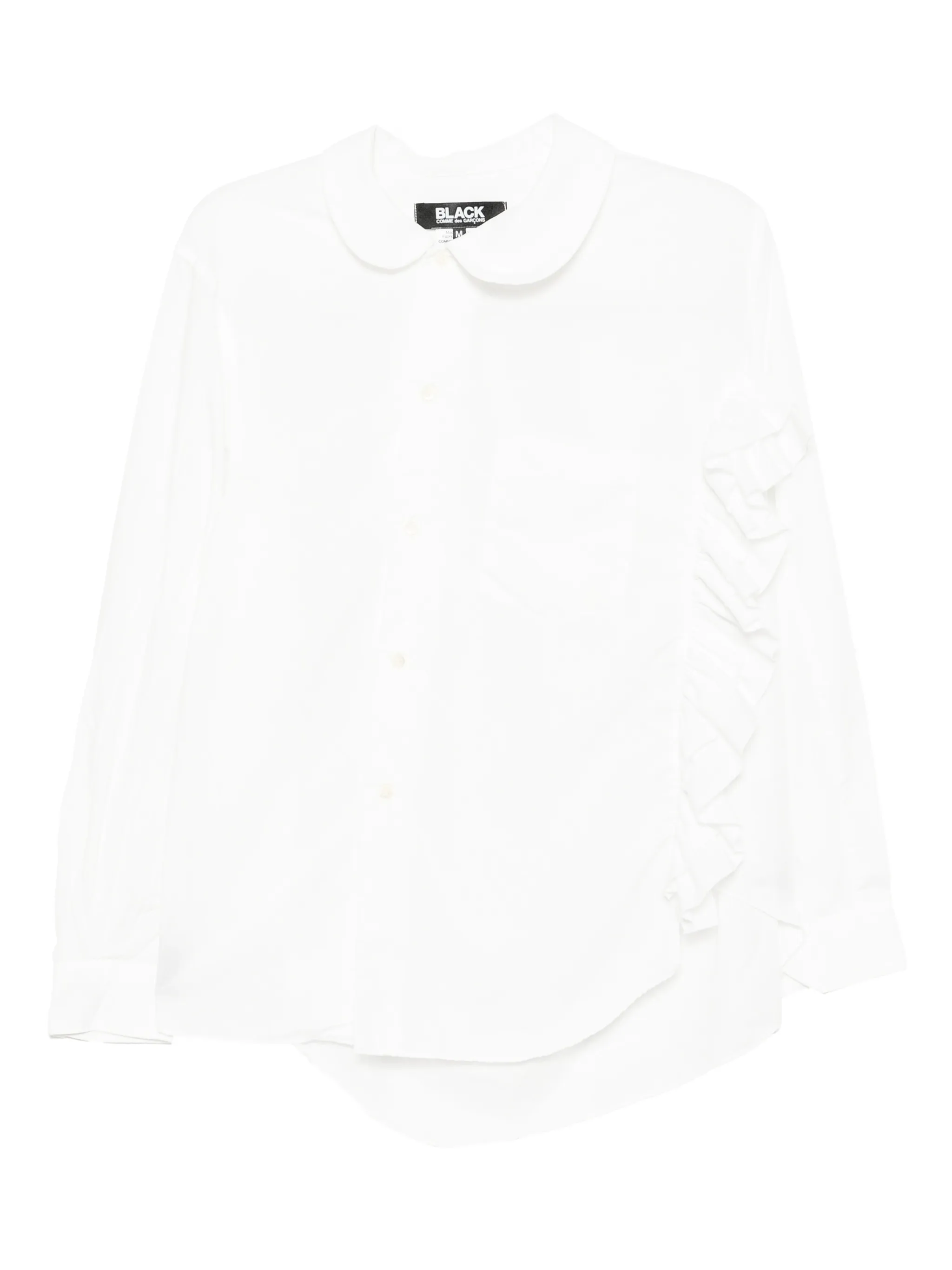 Асимметричная рубашка с оборками Black Comme Des Garçons, белый
Асимметричная рубашка с оборками Black Comme Des Garçons, белый