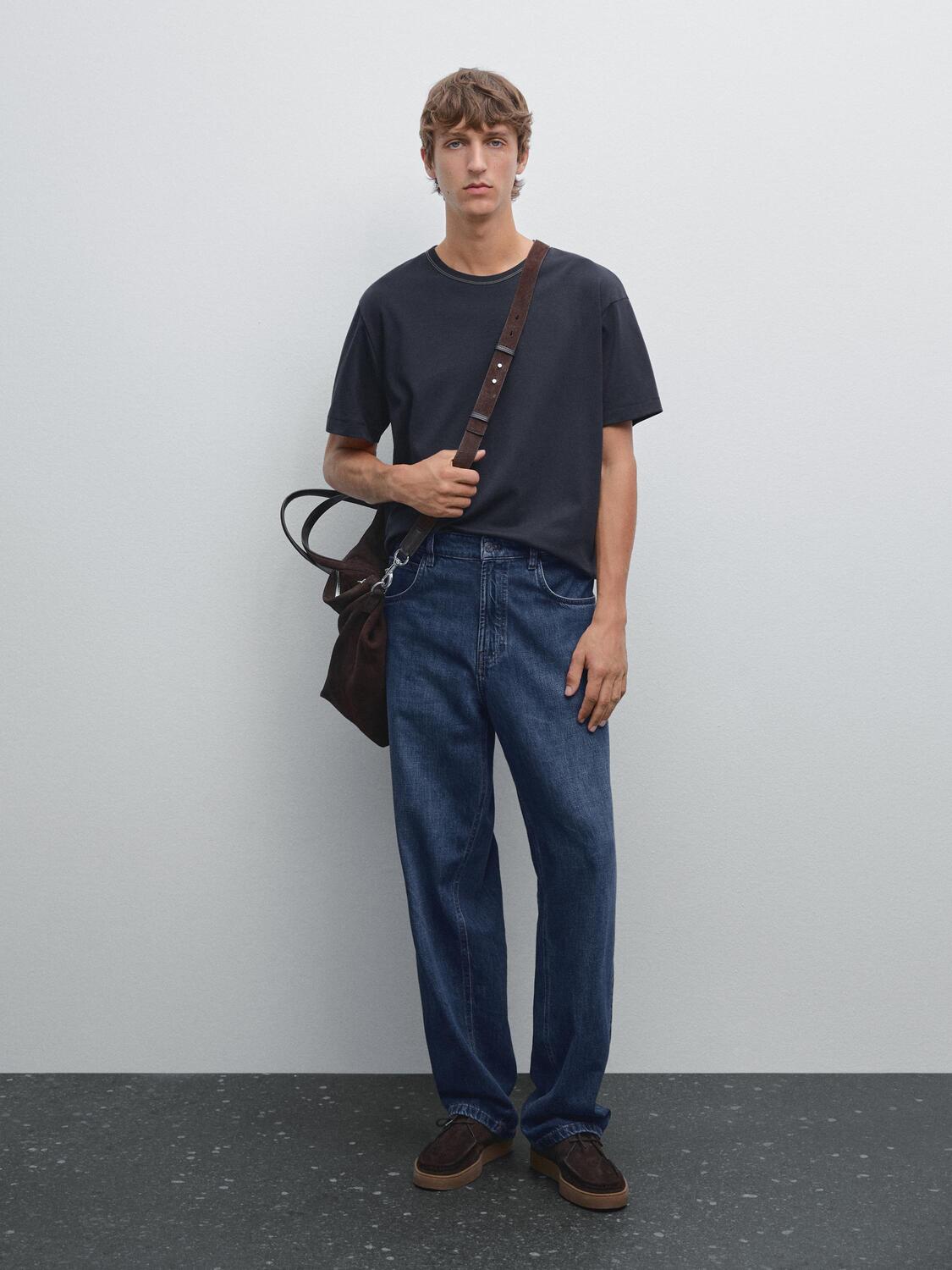 Футболка с коротким рукавом и контрастной строчкой Massimo Dutti, индиго
Футболка с коротким рукавом и контрастной строчкой Massimo Dutti, индиго