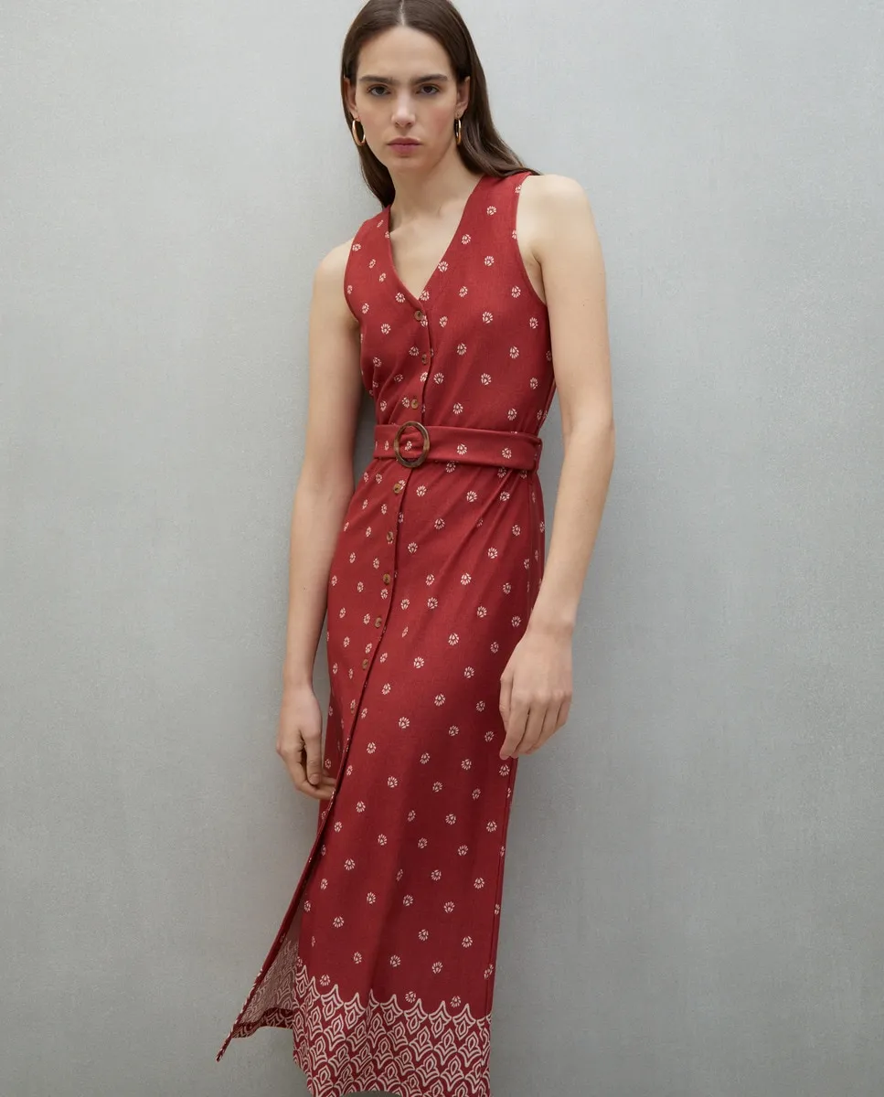 Платье без рукавов с поясом Easy Wear, красный
Платье без рукавов с поясом Easy Wear, красный