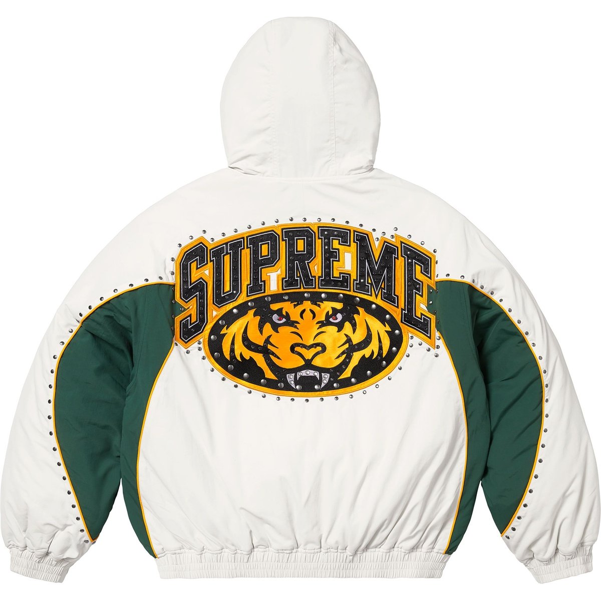 Supreme Стадиумная куртка с заклепками, White 
Supreme Стадиумная куртка с заклепками, White