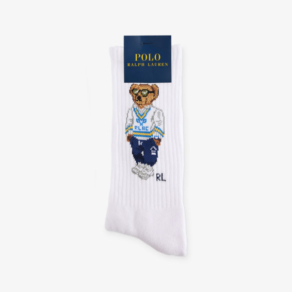 Носки с резинкой и интарсией в виде медведя из эластичного хлопка Polo Ralph Lauren, белый
Носки с резинкой и интарсией в виде медведя из эластичного хлопка Polo Ralph Lauren, белый