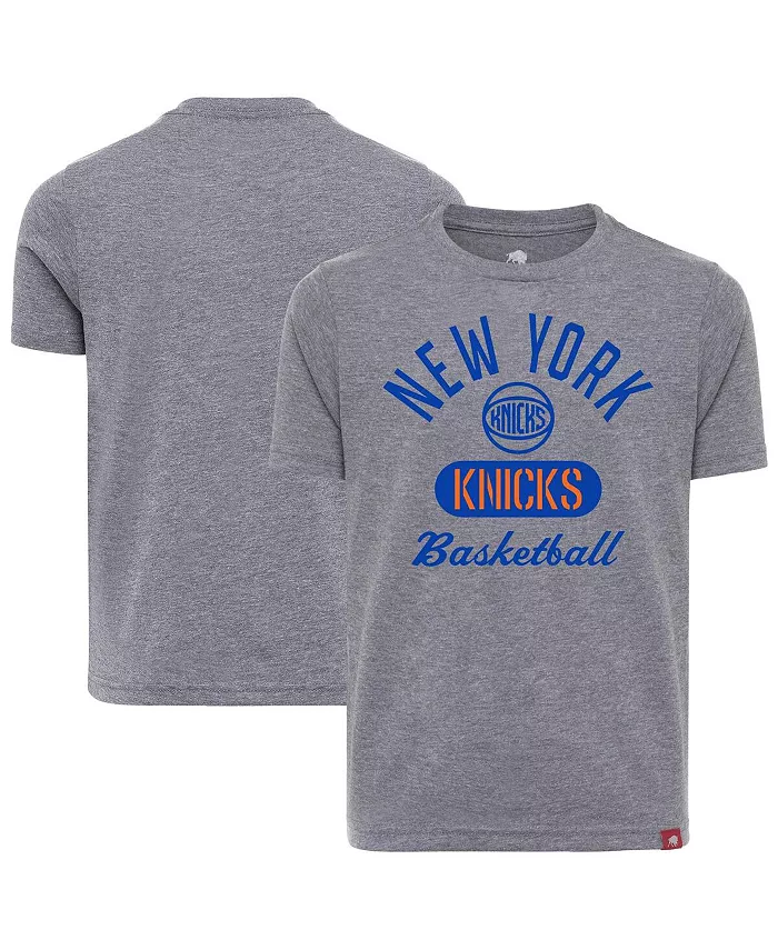Серая удобная футболка New York Knicks из трикотажа для мальчиков и девочек старшего возраста Sportiqe
Серая удобная футболка New York Knicks из трикотажа для мальчиков и девочек старшего возраста Sportiqe