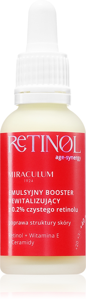 Age-Synergy retinol 0,2% сыворотка с ретинолом, омолаживающая и уменьшающая недостатки кожи Miraculum, 30 мл
Age-Synergy retinol 0,2% сыворотка с ретинолом, омолаживающая и уменьшающая недостатки кожи Miraculum, 30 мл