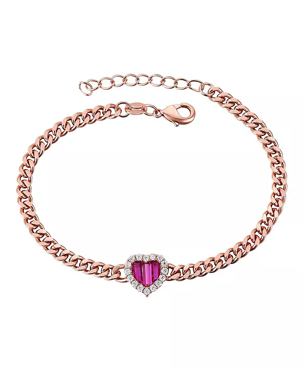 Браслет из стерлингового серебра 18 карат с покрытием из розового золота, с красным сердцем и кубическим цирконием Genevive, rose
Браслет из стерлингового серебра 18 карат с покрытием из розового золота, с красным сердцем и кубическим цирконием Genevive, rose