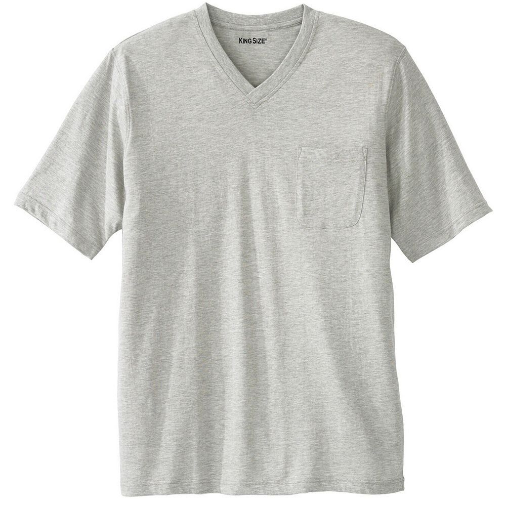 Мужская безусадочная легкая футболка Kingsize с карманами и v-образным вырезом Big & Tall KingSize, цвет Heather Grey 
Мужская безусадочная легкая футболка Kingsize с карманами и v-образным вырезом Big & Tall KingSize, цвет Heather Grey