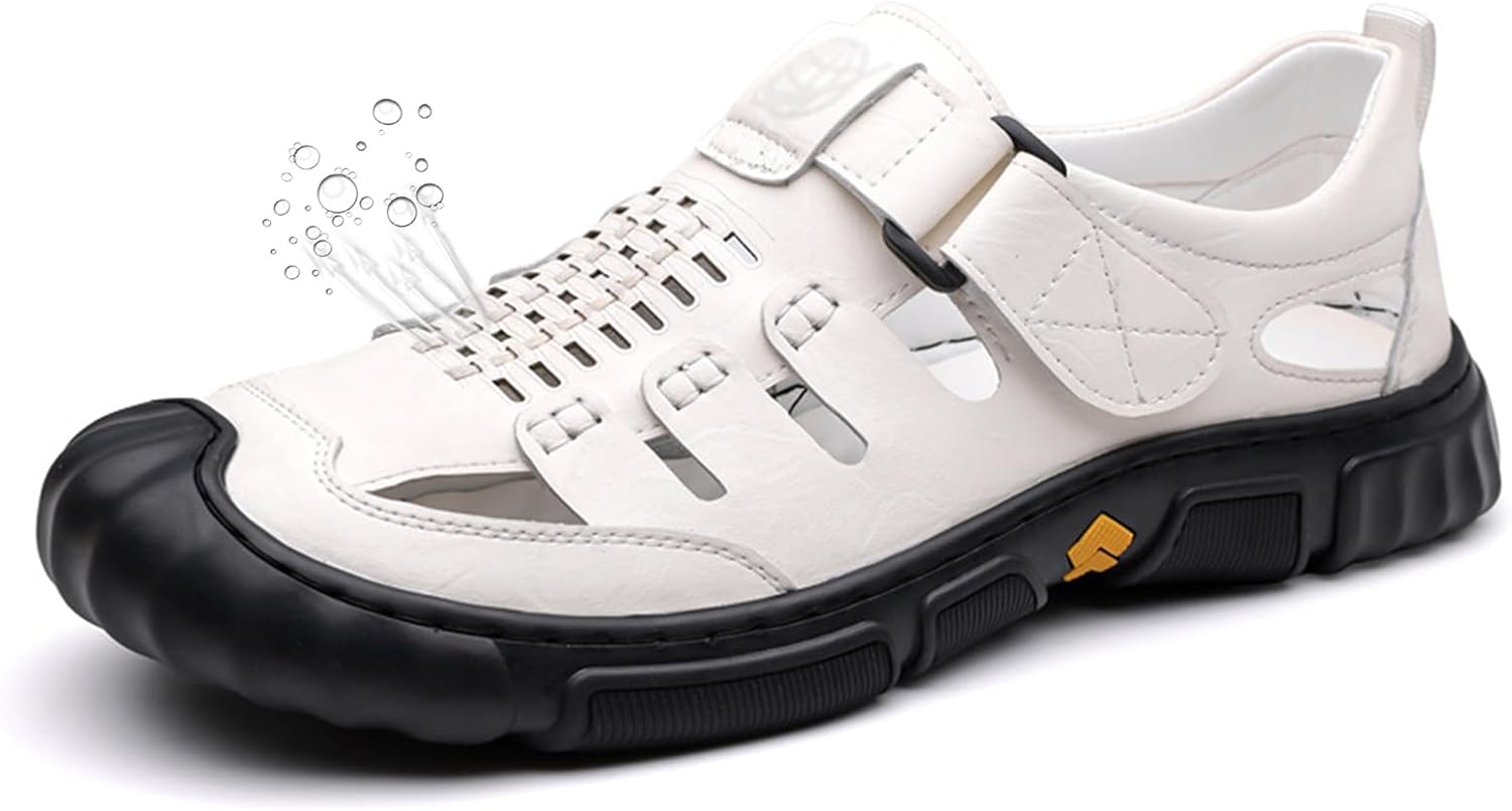 Мужские кожаные сандалии bumuam, походные сандалии для активного отдыха, ходьбы, нескользящие дышащие обувь для походов, воды, спорта и повседневного ношения, белый
Мужские кожаные сандалии bumuam, походные сандалии для активного отдыха, ходьбы, нескользящие дышащие обувь для походов, воды, спорта и повседневного ношения, белый