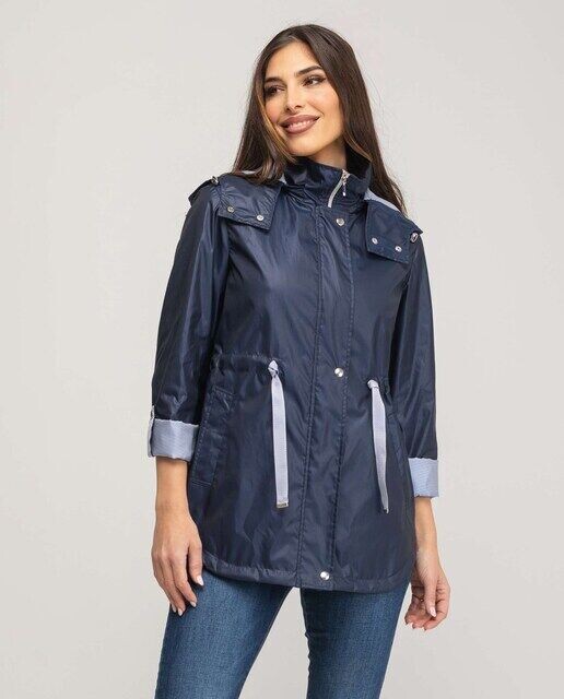 Женский плащ со съемным капюшоном и контрастной внутренней подкладкой Fsh, темно-синий
Женский плащ со съемным капюшоном и контрастной внутренней подкладкой Fsh, темно-синий