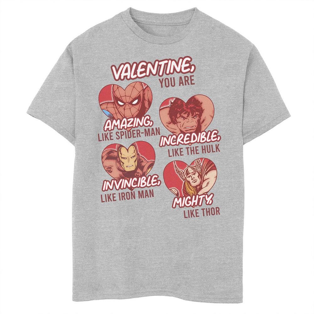 Винтажная футболка с рисунком Marvel Valentine You Are Marvel для мальчиков 8–20 лет, цвет Athletic Heather
Винтажная футболка с рисунком Marvel Valentine You Are Marvel для мальчиков 8–20 лет, цвет Athletic Heather