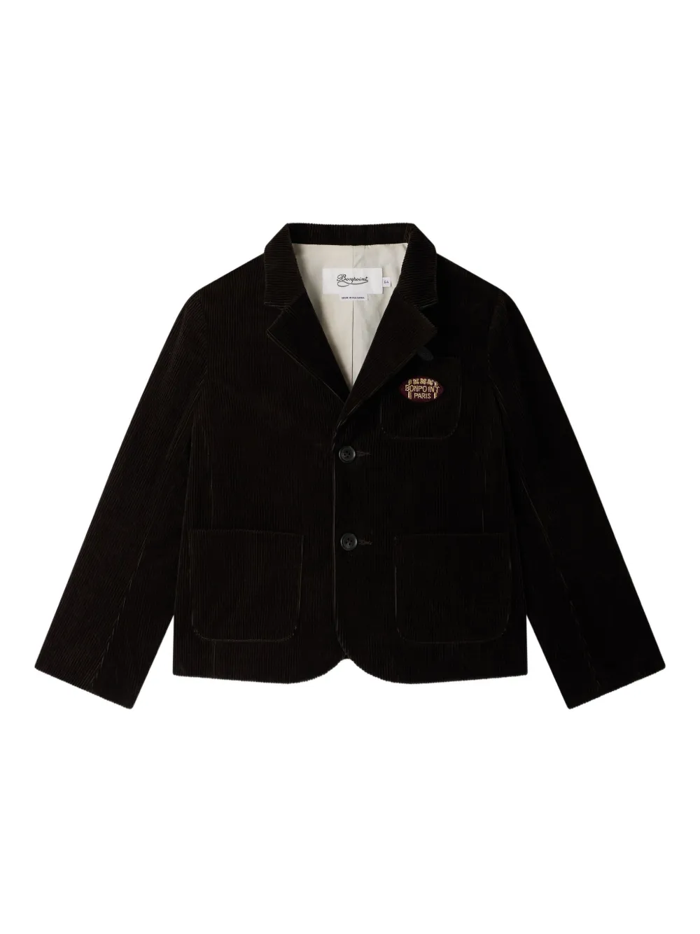Вельветовый пиджак с нашивкой-логотипом Bonpoint, коричневый
Вельветовый пиджак с нашивкой-логотипом Bonpoint, коричневый