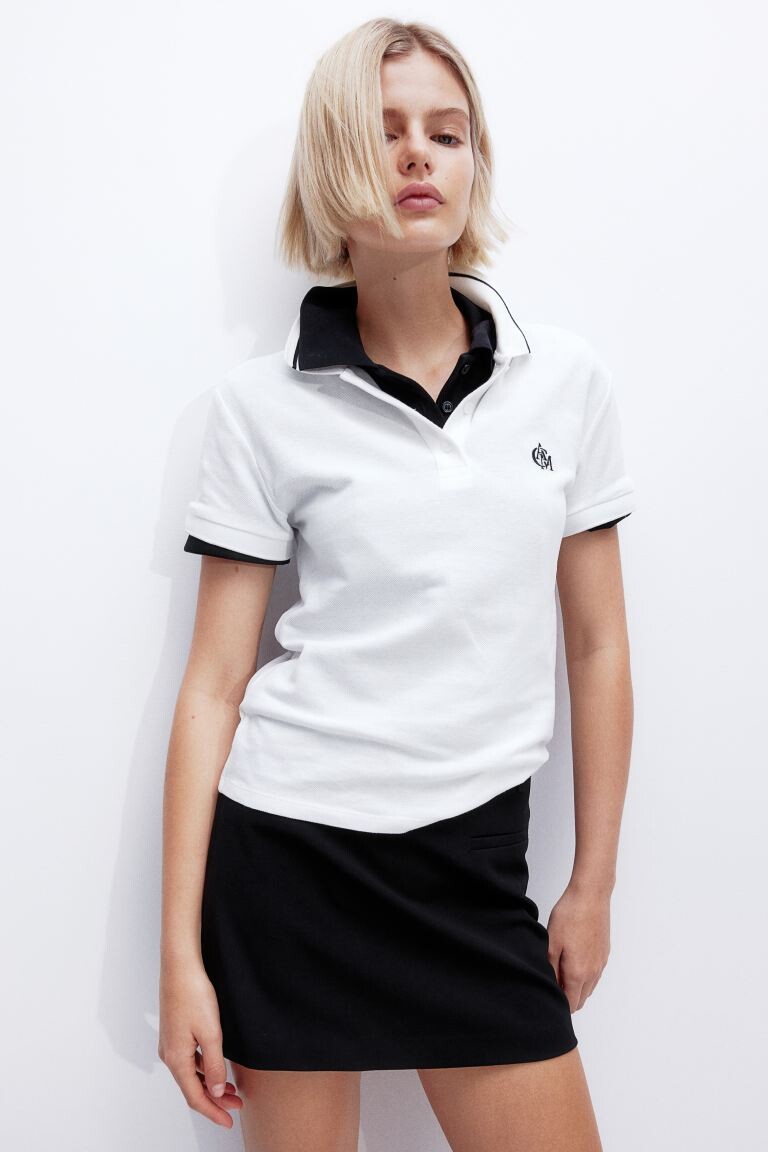 Рубашка-Поло из пике с мотивной вышивкой H&M, белый
Рубашка-Поло из пике с мотивной вышивкой H&M, белый