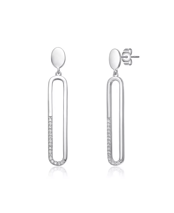 Овальные серьги-подвески из стерлингового серебра с прозрачными кубическими цирконами, покрытые белым золотом или 14-каратным золотом Genevive, white
Овальные серьги-подвески из стерлингового серебра с прозрачными кубическими цирконами, покрытые белым золотом или 14-каратным золотом Genevive, white